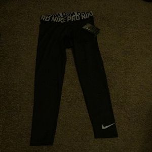 Nike Black Leggings with White Logo